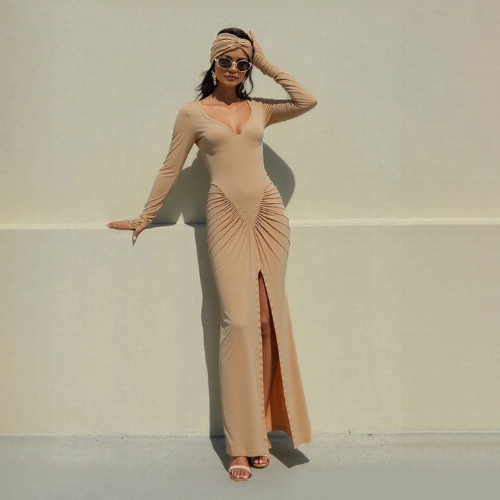 שמלת מקסי בעיצוב כיווצים - דין