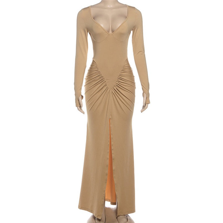 שמלת מקסי בעיצוב כיווצים - דין