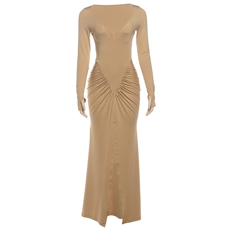 שמלת מקסי בעיצוב כיווצים - דין