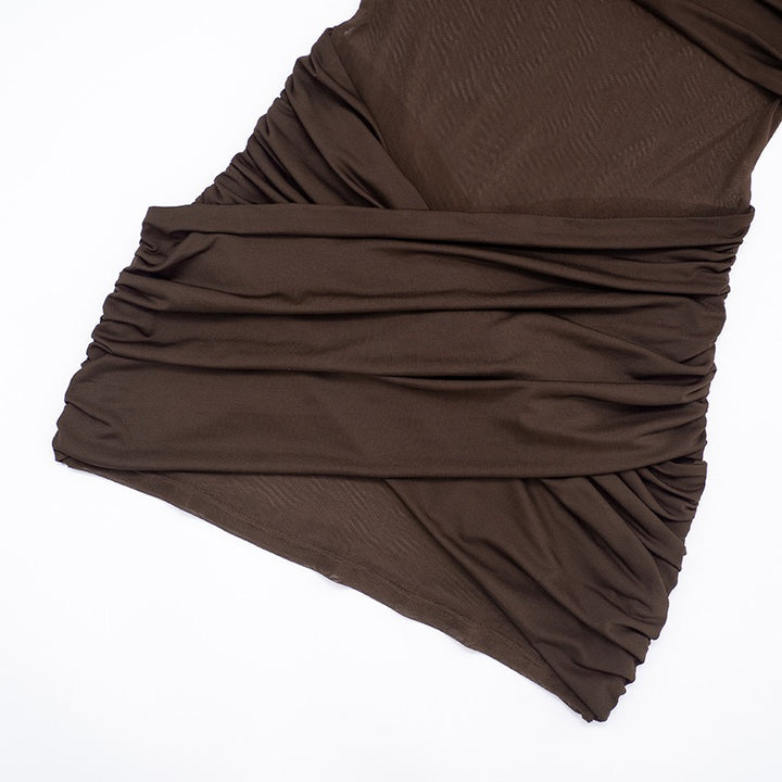 שמלת מיני רשת בעיצוב כיווצים - סטאר