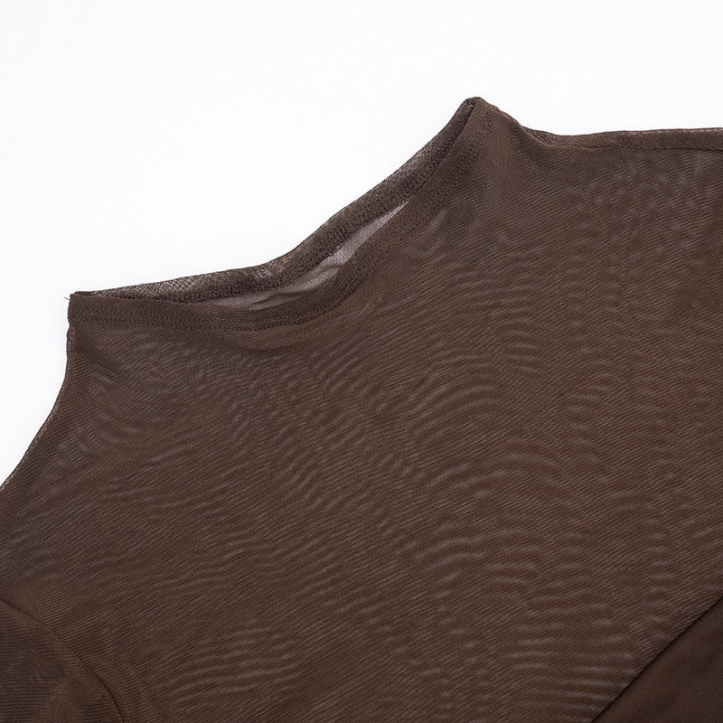 שמלת מיני רשת בעיצוב כיווצים - סטאר