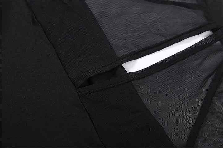 שמלת מקסי בד מחטב בעיצוב שסע שרוולי שיפון - פולה