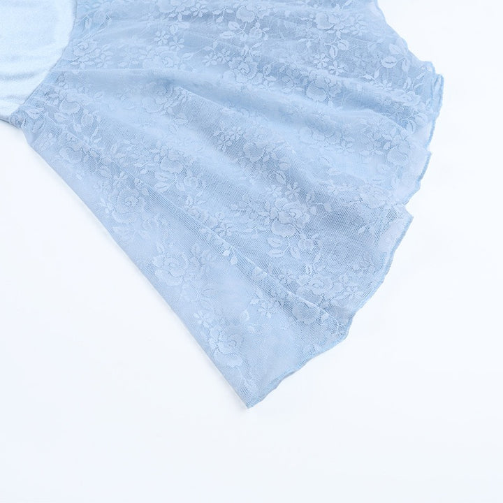 שמלת מקסי סאטן בעיטור תחרה - ANGEL