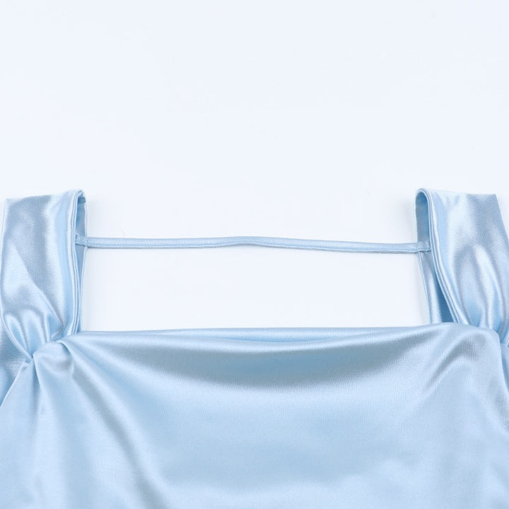 שמלת מקסי סאטן בעיטור תחרה - ANGEL