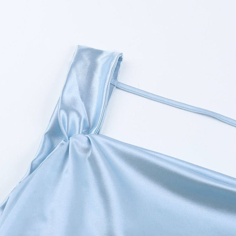 שמלת מקסי סאטן בעיטור תחרה - ANGEL