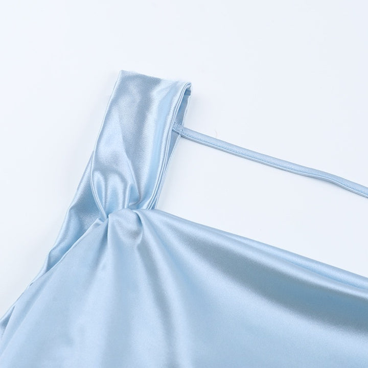 שמלת מקסי סאטן בעיטור תחרה - ANGEL