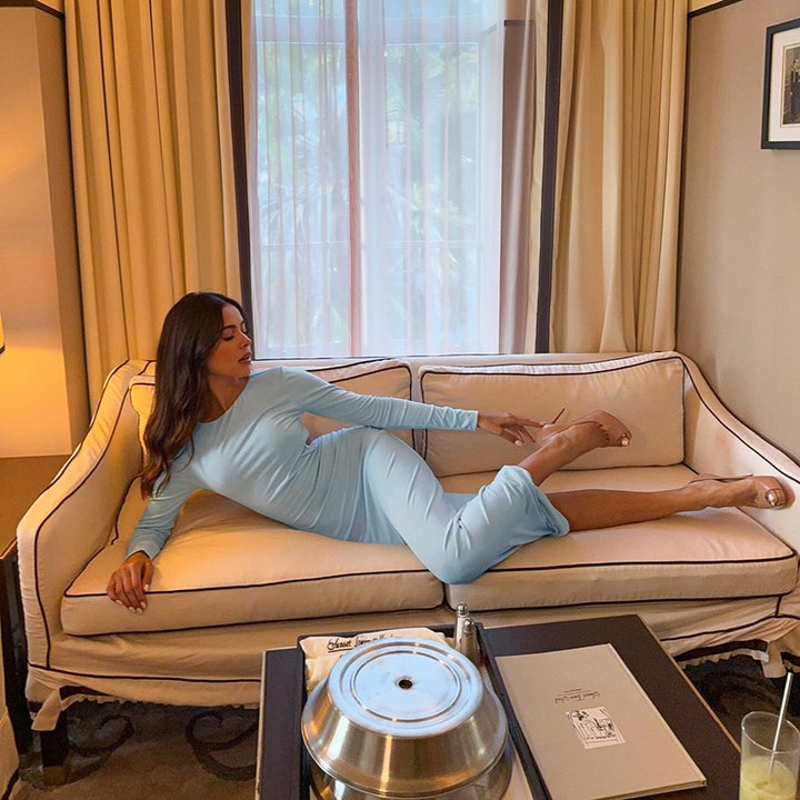 שמלת מקסי גב פתוח בעיטור קשירה - עדיאל