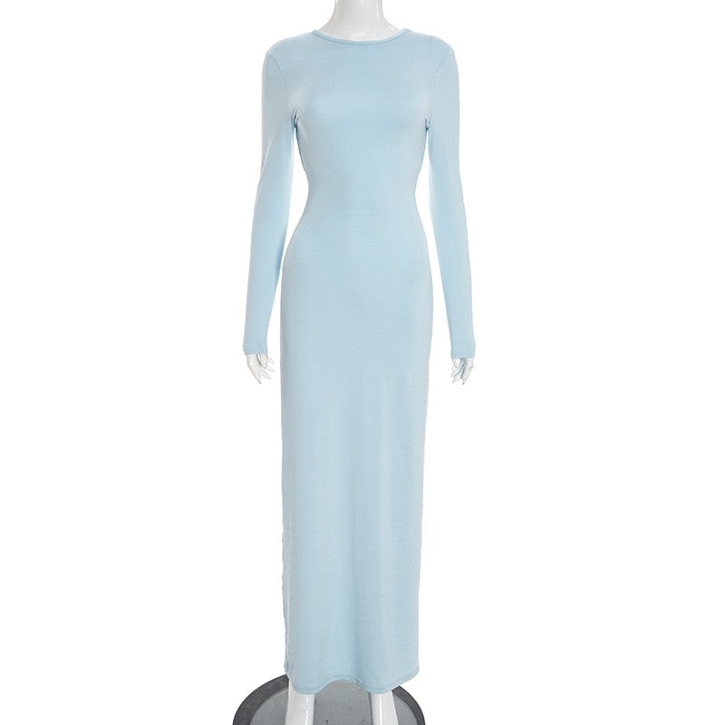 שמלת מקסי גב פתוח בעיטור קשירה - עדיאל