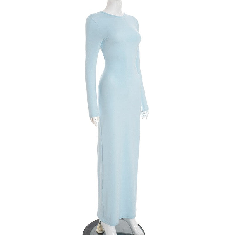 שמלת מקסי גב פתוח בעיטור קשירה - עדיאל