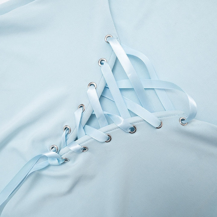 שמלת מקסי גב פתוח בעיטור קשירה - עדיאל