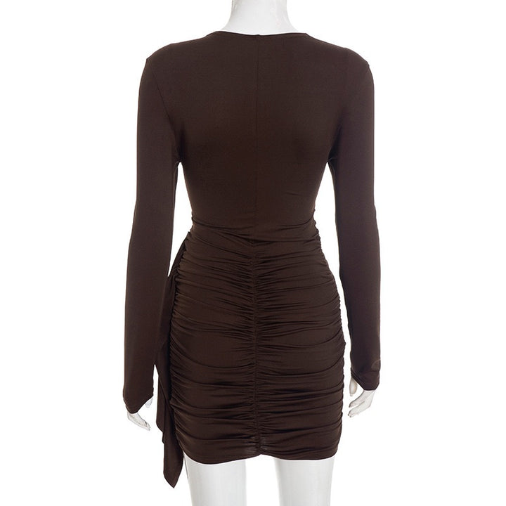 שמלת מיני בעיצוב כיווצים וקיפולים - נוי