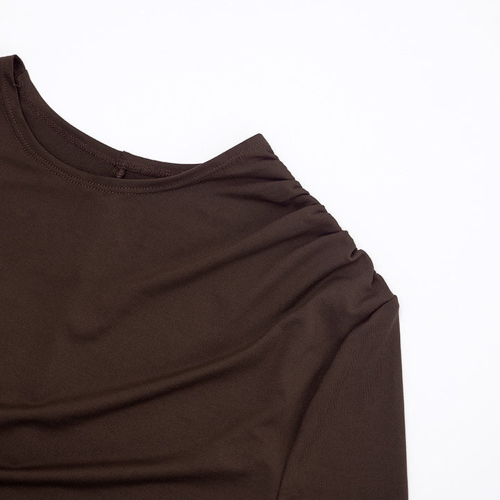 שמלת מיני בעיצוב כיווצים וקיפולים - נוי