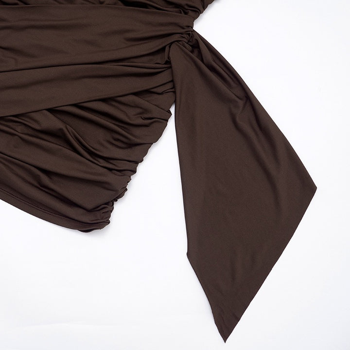 שמלת מיני בעיצוב כיווצים וקיפולים - נוי