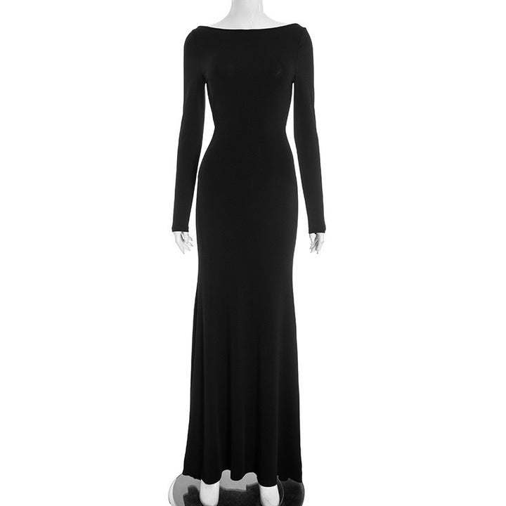 שמלת מקסי גב פתוח בעיטור שרשרת - נוריאל