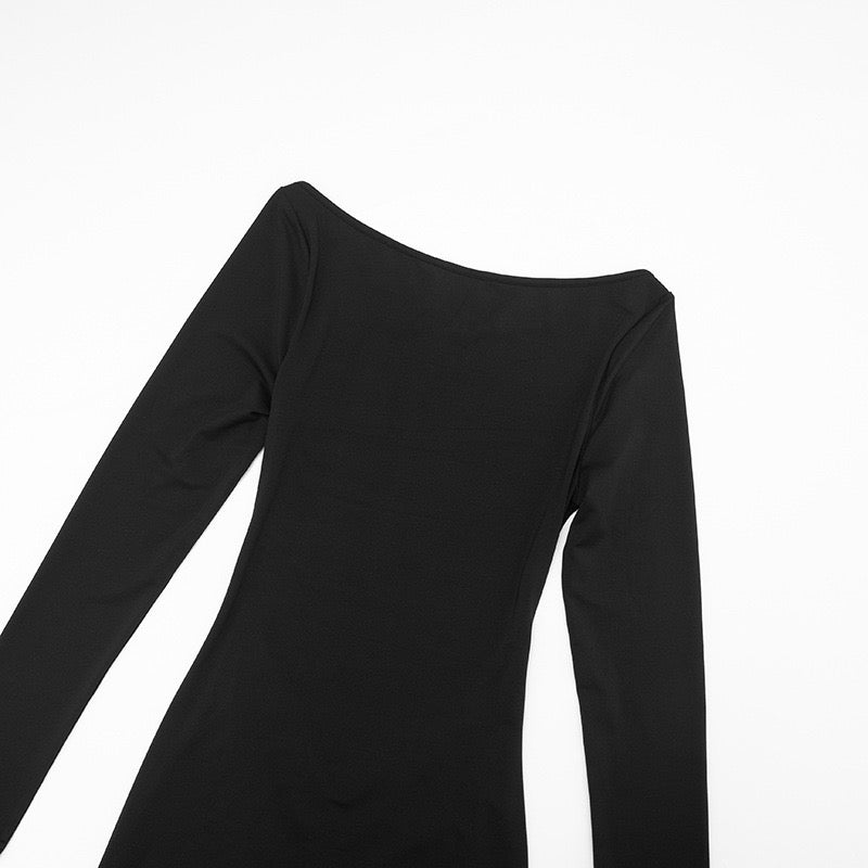 שמלת מקסי גב פתוח בעיטור שרשרת - נוריאל