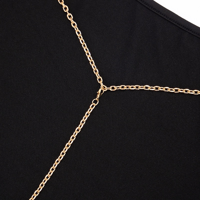 שמלת מקסי גב פתוח בעיטור שרשרת - נוריאל