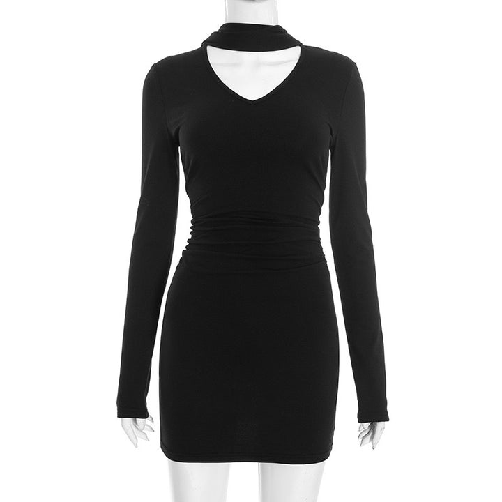 שמלת מיני צמודה בעיטור צעיף תואם - שלי