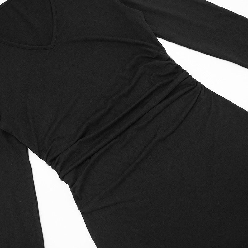 שמלת מיני צמודה בעיטור צעיף תואם - שלי