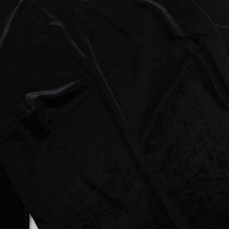 שמלת מיני קטיפה בעיצוב כיווצי בלון סאטן - ארגמן