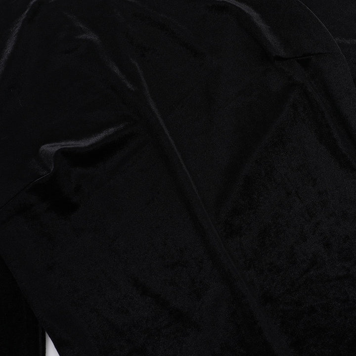 שמלת מיני קטיפה בעיצוב כיווצי בלון סאטן - ארגמן