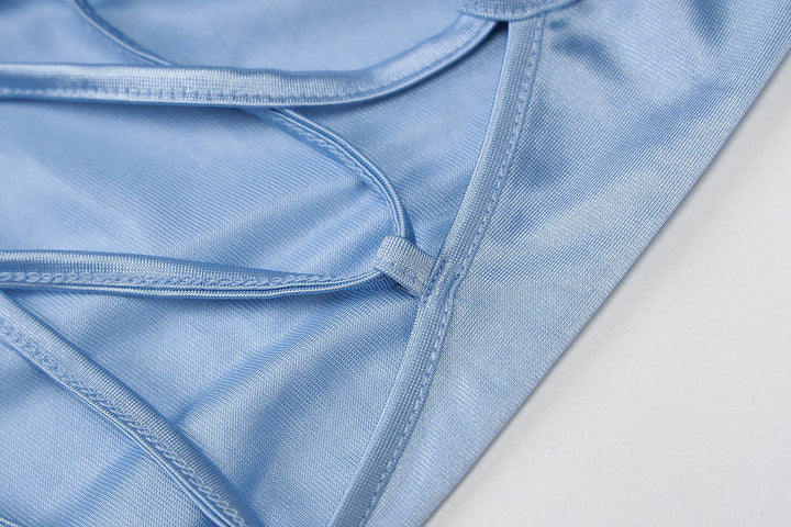 שמלת מיני סאטן קשירה בגב - בלינה