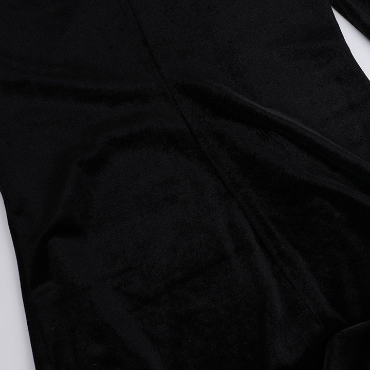 שמלת מיני קטיפה בעיצוב כיווצי בלון סאטן - ארגמן