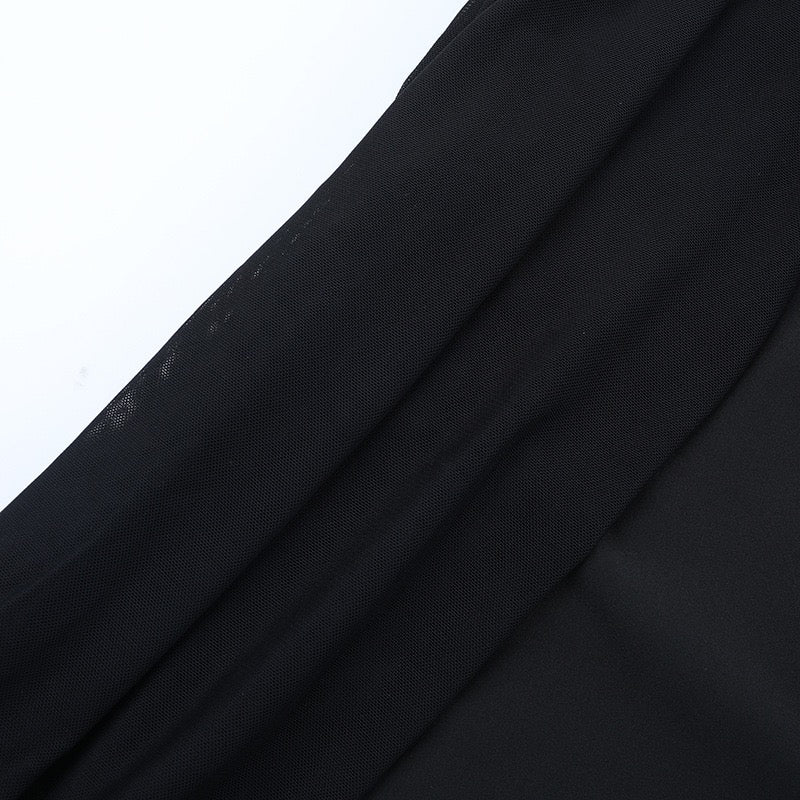 שמלת מידי כתפיים חשופות בעיצוב שרוולי שיפון - מדליין