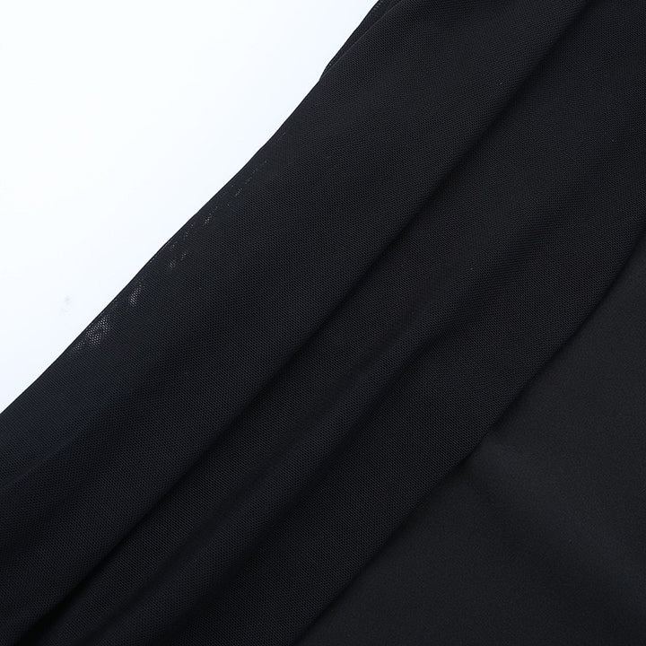 שמלת מידי כתפיים חשופות בעיצוב שרוולי שיפון - מדליין