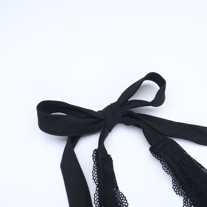 שמלת מקסי בעיטור תחרה קשירה בעורף גב פתוח - ANEN