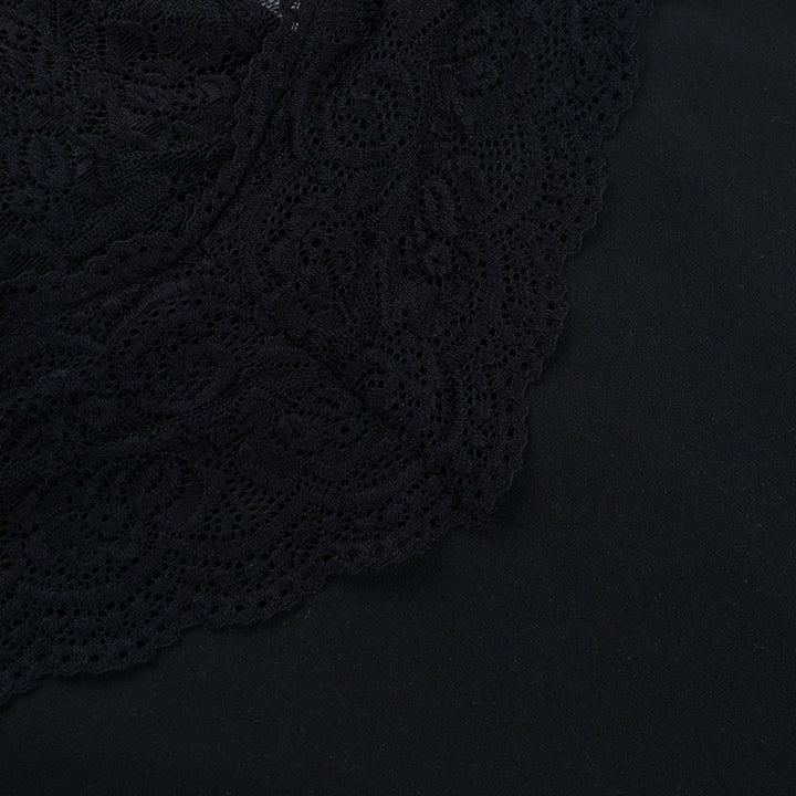 שמלת מקסי בעיטור תחרה קשירה בעורף גב פתוח - ANEN