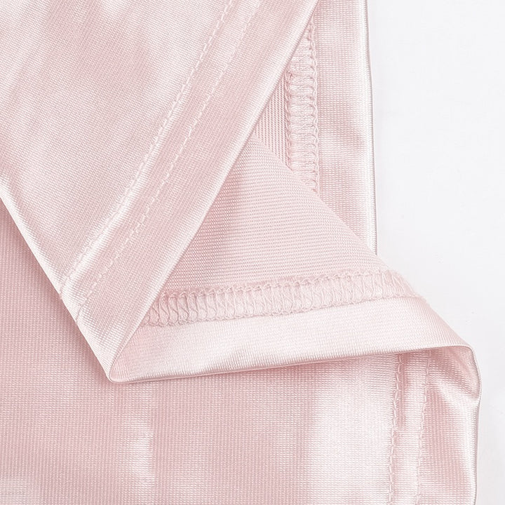 שמלת מקסי סטרפלס סאטן בעיצוב קיפולים ושסע בעיטור פרח - ג׳וייס