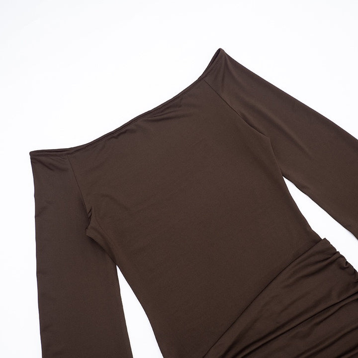 שמלת מיני כתפיים חשופות בעיטור צעיף - אור