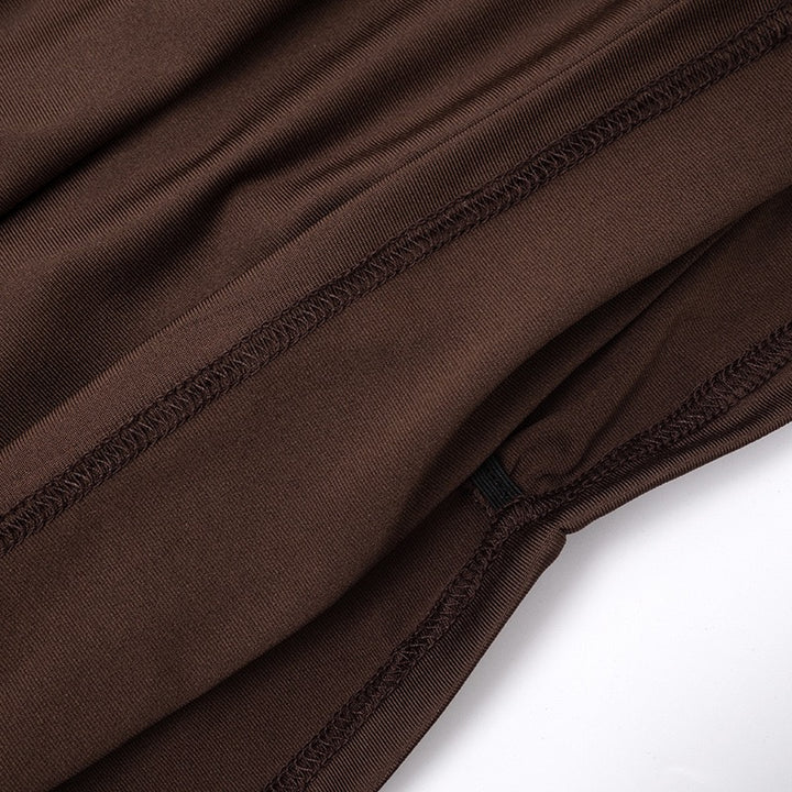 שמלת מיני בעיצוב כיווצים ושרוולי שיפון גב פתוח - רום