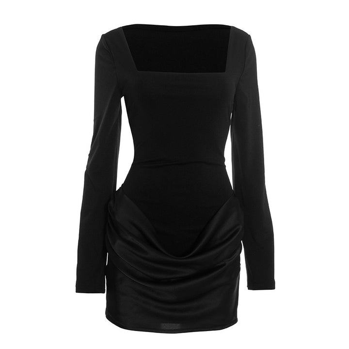 שמלת מיני בעיצוב קיפולי סאטן - צ׳ייס