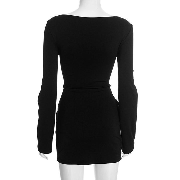 שמלת מיני בעיצוב קיפולי סאטן - צ׳ייס