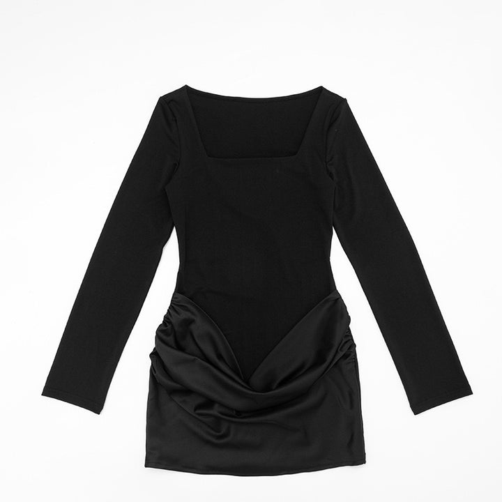 שמלת מיני בעיצוב קיפולי סאטן - צ׳ייס