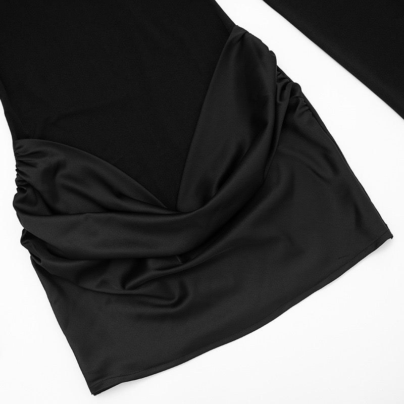 שמלת מיני בעיצוב קיפולי סאטן - צ׳ייס