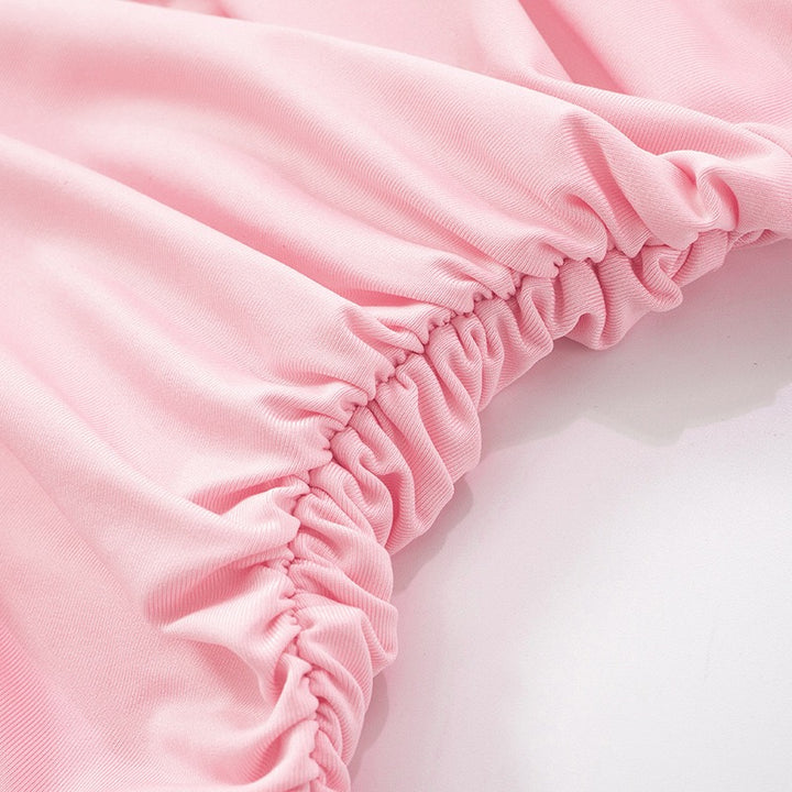 שמלת מיני מלמלה כתפיים חשופות בעיצוב כיווצים - ניני