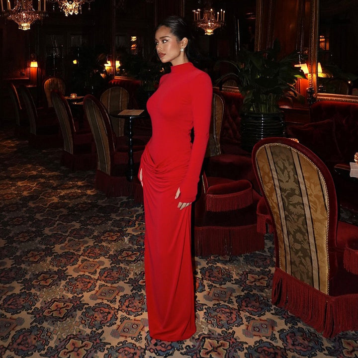 שמלת מקסי בעיצוב קיפולים - סולדד