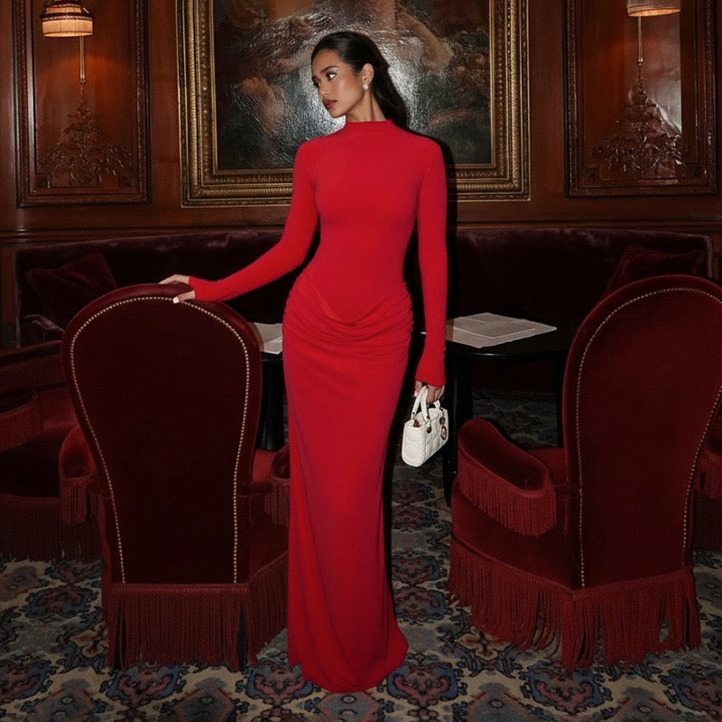 שמלת מקסי בעיצוב קיפולים - סולדד