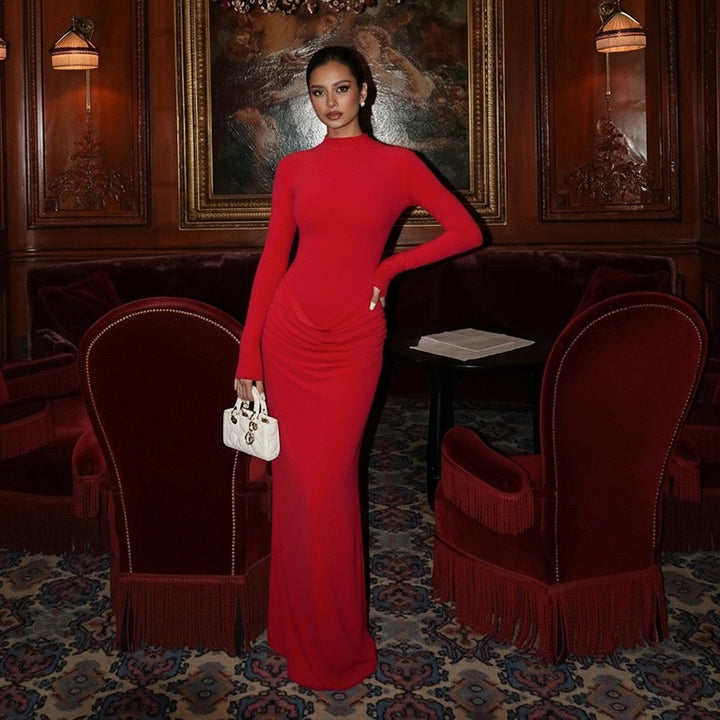 שמלת מקסי בעיצוב קיפולים - סולדד