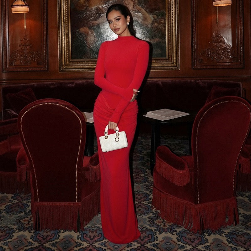 שמלת מקסי בעיצוב קיפולים - סולדד