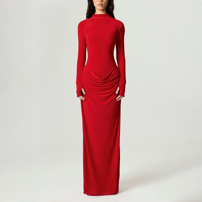 שמלת מקסי בעיצוב קיפולים - סולדד