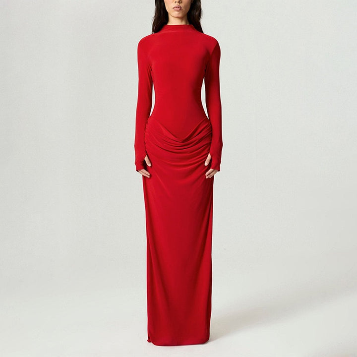 שמלת מקסי בעיצוב קיפולים - סולדד