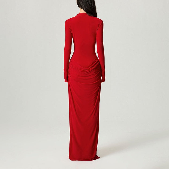 שמלת מקסי בעיצוב קיפולים - סולדד