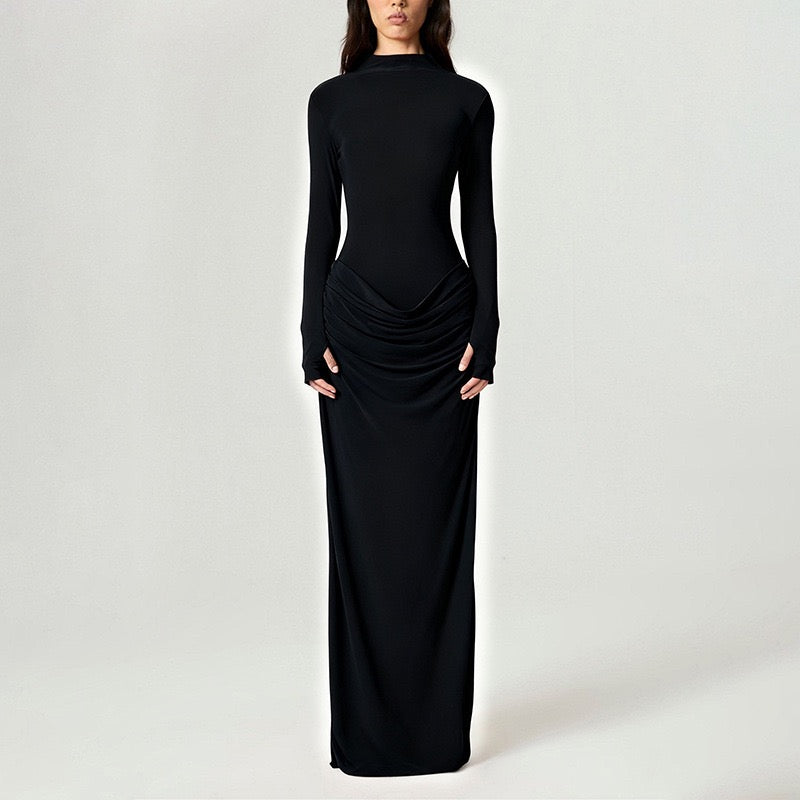 שמלת מקסי בעיצוב קיפולים - סולדד