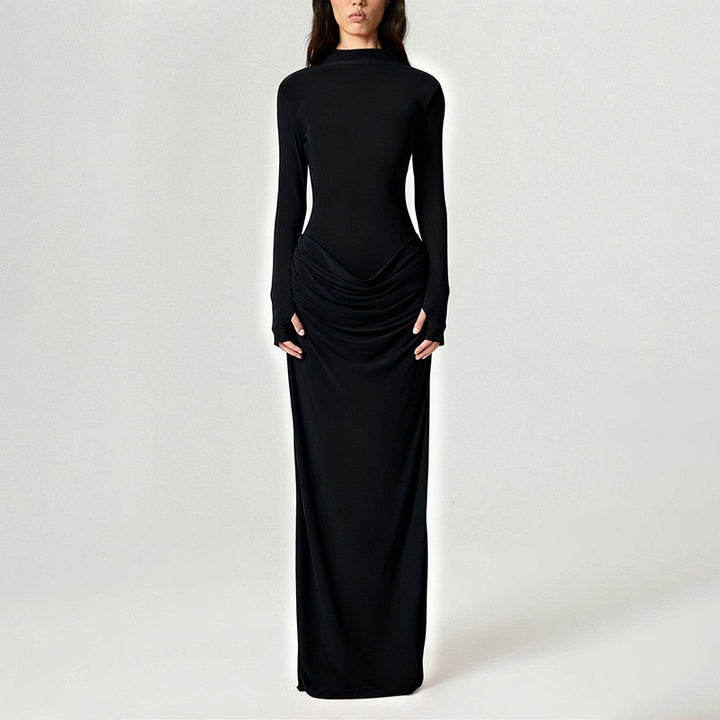 שמלת מקסי בעיצוב קיפולים - סולדד