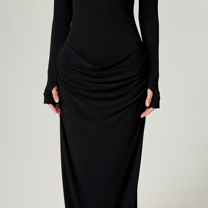 שמלת מקסי בעיצוב קיפולים - סולדד