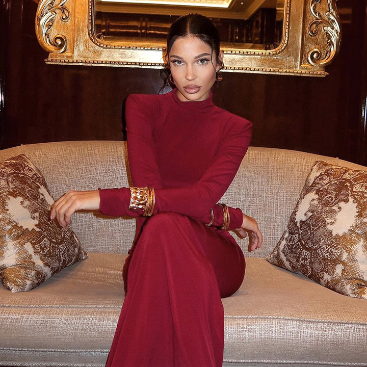 שמלת מקסי גולף בעיצוב כיווצים בגזרת בת הים - יסכה