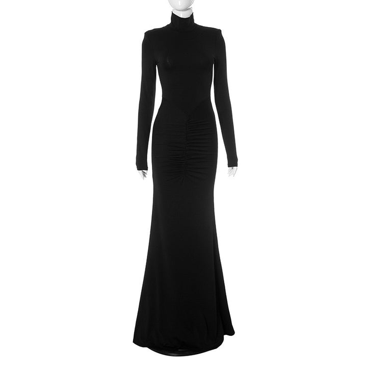 שמלת מקסי גולף בעיצוב כיווצים בגזרת בת הים - יסכה